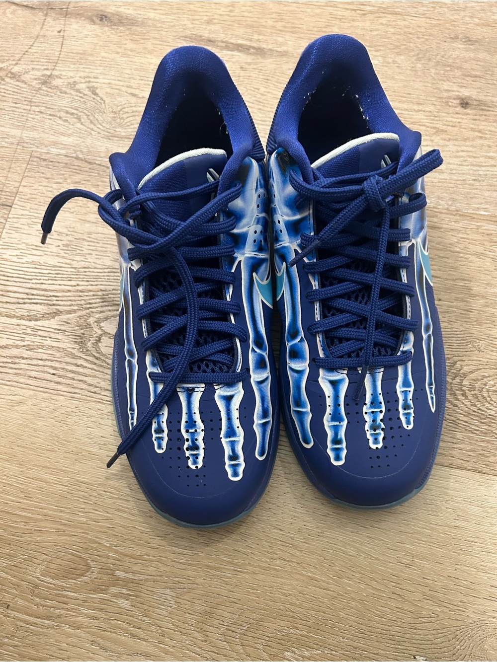 Nike Blue Skeleton Print Athletic Sneakers